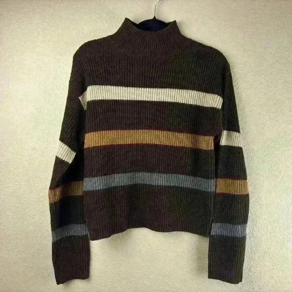 Aster Knit Striped Turtleneck Sweater